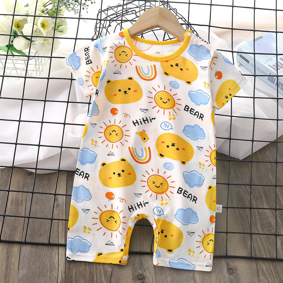 Neugeborenen Sommer Baby Junge Mädchen Cartoon Kurzarm Spielanzug-bodysuit Overall Overall Einem Stück Outfit Kleidung.