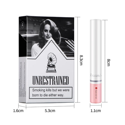 4 pcs/set Cigarette Lipstick Set Long Lasting Lip Glaze Matte Lip Gloss Waterproof Lip Stick Tube Nude Lip Tint Makeup Cosmetics.
