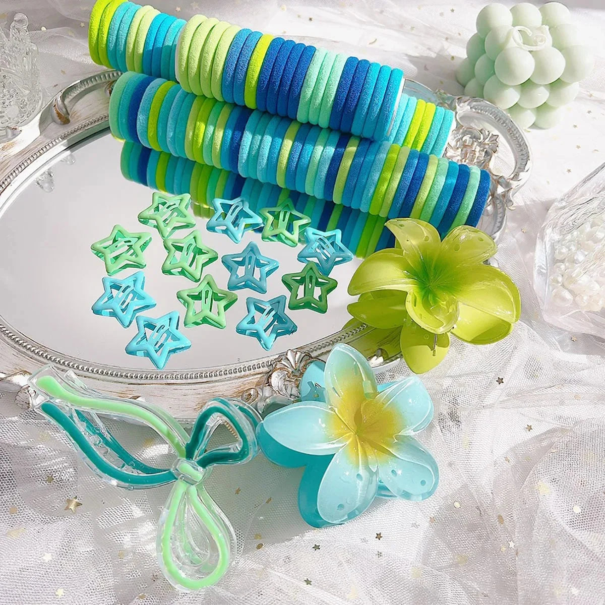 High Elasticity Hair Clip Set Butterfly Knot Egg Flower Combination Hair Grips Volumizing Sweet Fresh Looking Hair Clips.