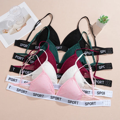 3Pcs/Set Women's Sexy Lace Bras Seamless Letter Deep V Adjusted-Straps Underwear Fashion Cozy Breathable Intimate Lingerie 2025.