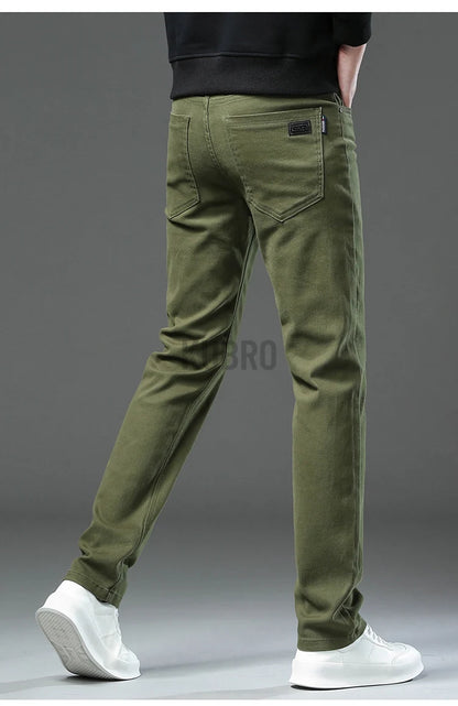 Fashion Loose Straight Business Casual Stretch Denim Pants Male Brand Trousers 3 Colors Plus Size Mens Clothing Slim Jeans 28-44.