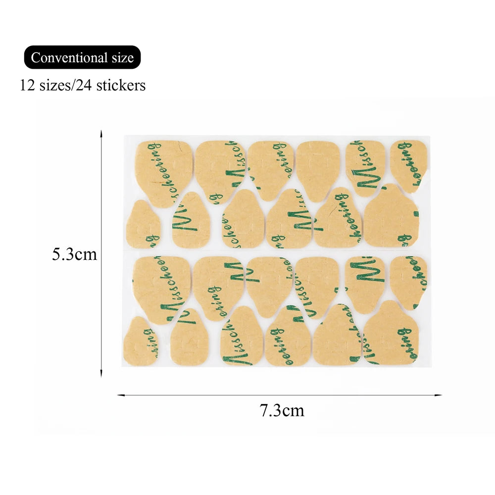 10Sheets/240Pcs  Double Side Adhesive Tape Glue Sticker For Fake Nails Super Sticky Waterproof Breathable Transparent Jelly Glue.