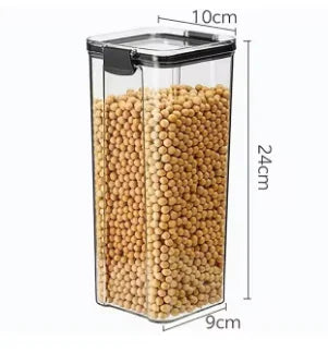 Transparent Storage Box Rectangular Stackable Food Grade Sealed Tank Seasoning Bottle Square Moisture-proof Storage Box Kitchen.