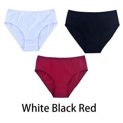 3PCS/Set Women Sexy Seamless Cotton Panties Big Size Underwear Female Underpants Girls 6 Solid Color Soft Briefs Lingerie 8815.