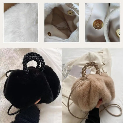 Cute Pumpkin Bag 2025 Autumn And Winter New Fashion Cloud Crossbody Bag Niche Design Sweet Girl Handbag.