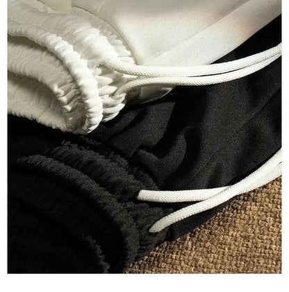 Sommer Casual männer Shorts Ins Trendy Marke Amerikanischen Stil Gespleißt Mittlere Taille Gerade Bein Lose Fit Breite Bein Minute Jogginghose.