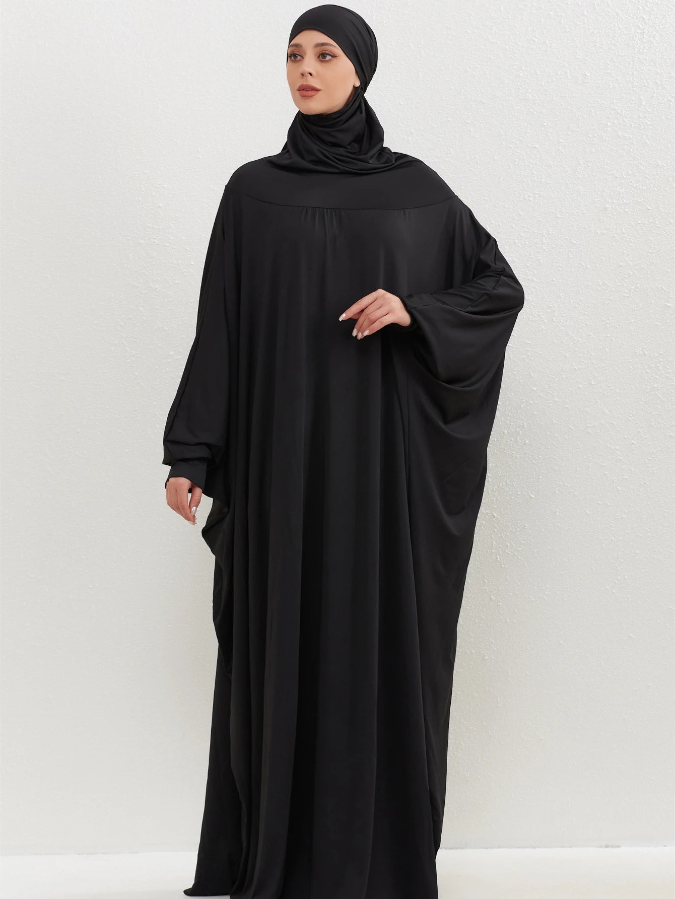 Islamic Abaya Modesty Ramadan Dress Muslim Abayas Hooded Long Sleeve One-piece Prayer Hijab Dress Women Jilbabs Turkish Kaftans.
