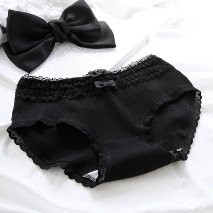 Cotton Women's Sexy Panties Black Underwear Girls Briefs For Ladies Shorts Soft Breathable Lingerie Intimates Underpant 5Pcs/Set.