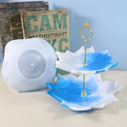DIY Cake Stand Resin Tray Molds, Epoxy Resin Cake Storage Rack Dish Tray Casting Mold For Making Cupcake Dessert Platter.