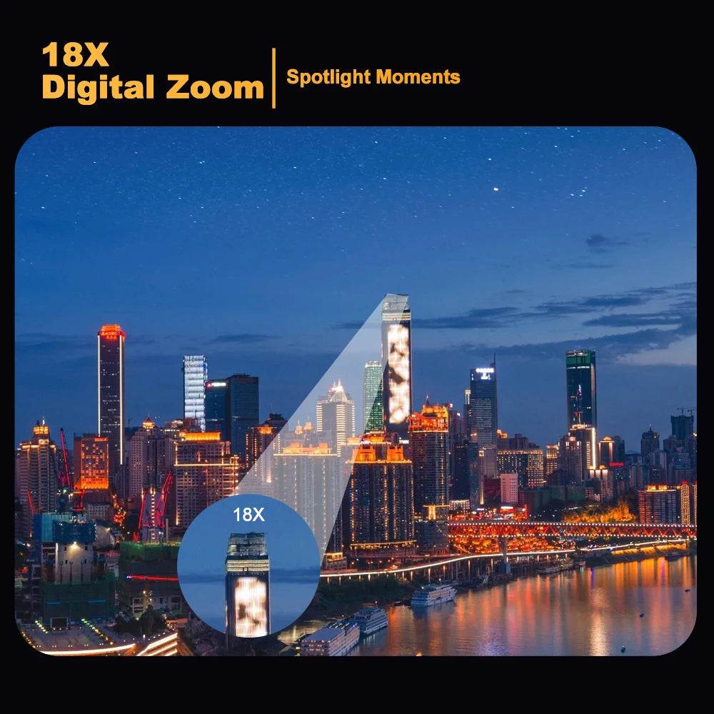 4K Portable Digital photography Camera 2 in1 Photo Video Record DV Travel Video Camera 18X Zoom 3'' Rotatable Screen With Flash.