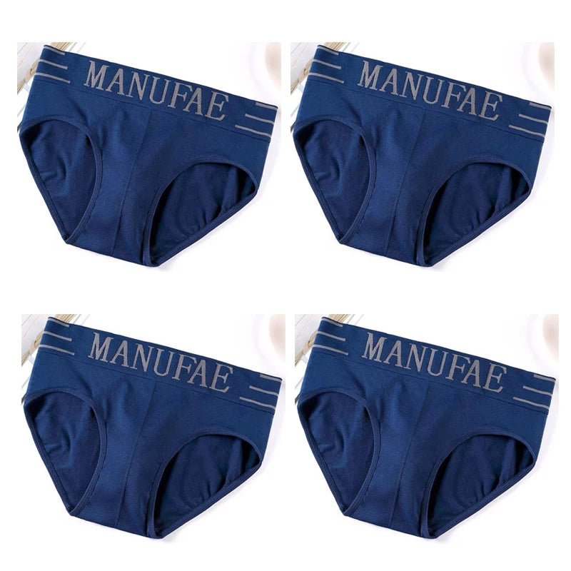 4pcs Mens Sexy Briefs Teenager Sport Underwears Plus Size Fat Men's Underpant Panties Students Breathable Fashion Casual Panties.