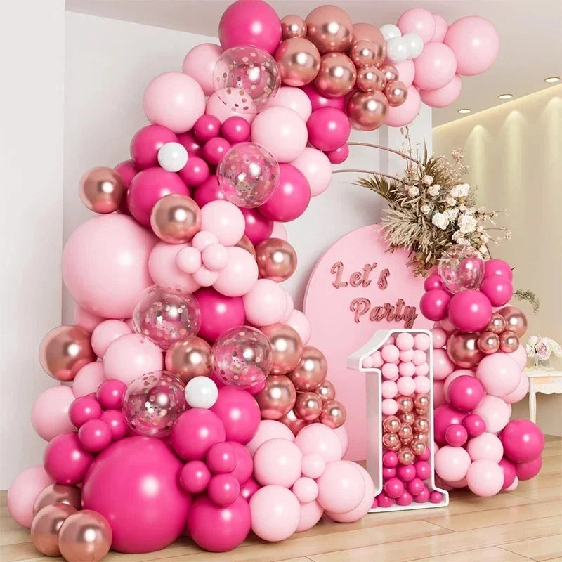 Erröten Retro Rosa Elfenbein Weiß Luftballons Girlande Bogen Kit für Geburtstag Party Hochzeit Baby Dusche Dekorationen Party Ballon Liefert.
