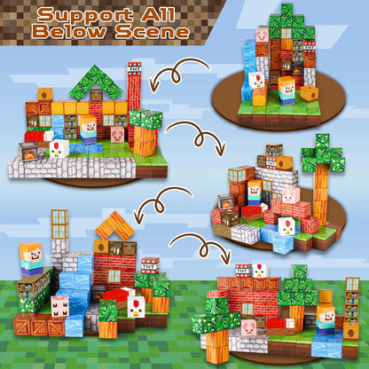 Magnetic Blocks 100PCS Magnetic Building Cube Game,Constructions Toys for Boys & Girls,STEM Montessori Stacking Toy for Children.