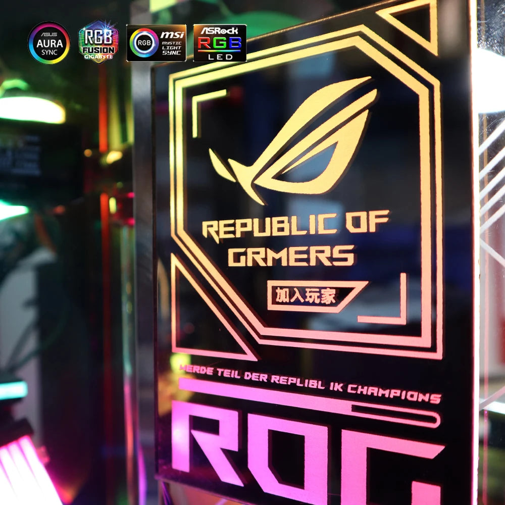 Mirror MOD RGB Lighting Panel Customize PC Case VGA Backplate Side Panel PC Cabinet A-RGB Colorful AURA SYNC Water Cooling Plate.