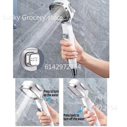 New High Pressure Shower Head 3 Modes Adjustable Filter Shower Head Set Smart Bathroom Shower Head Accessories Sprayer 2025