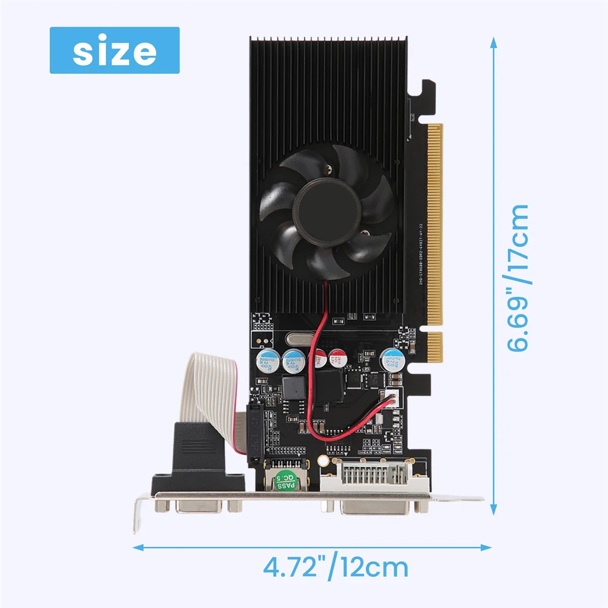 GT210 1GB DDR2 64Bit Graphics Card PCIE 2.0 GPU HDMI-Compatible DVI VGA Desktop Video.