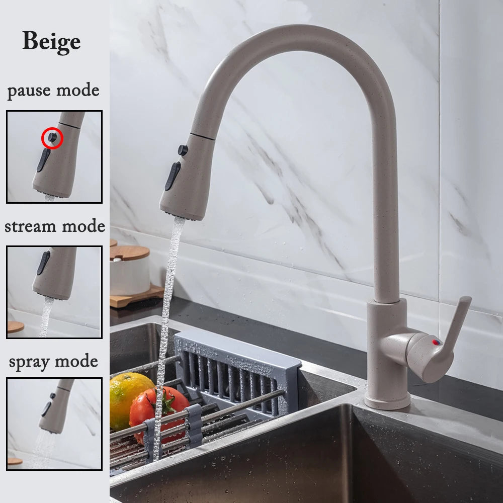 Kitchen Faucet Black Kitchen Tap  Pull Out  Kitchen Sink Mixer Tap Brushed Nickle Stream Sprayer Head Chrome Kitchen Water Tap