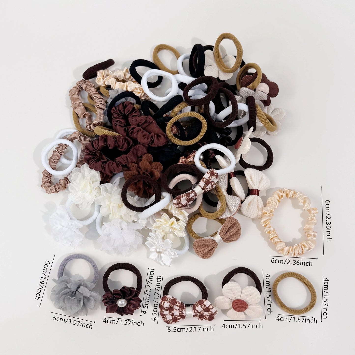 32/78pcs Girls Bows Sunflower Hair Ties Kids Girls Hair Bands Elastic Nylon Ties Hair Bows Ponytail Holder Hair Accessories Sets.