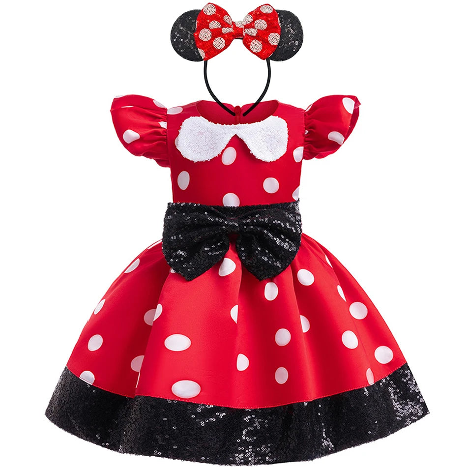 Disney Mickey Minnie Maus Polka Dot Cosplay Baby Mädchen Jungen Kostüm Kinder Maskerade Kleidung Kinder Halloween Karneval Kleid