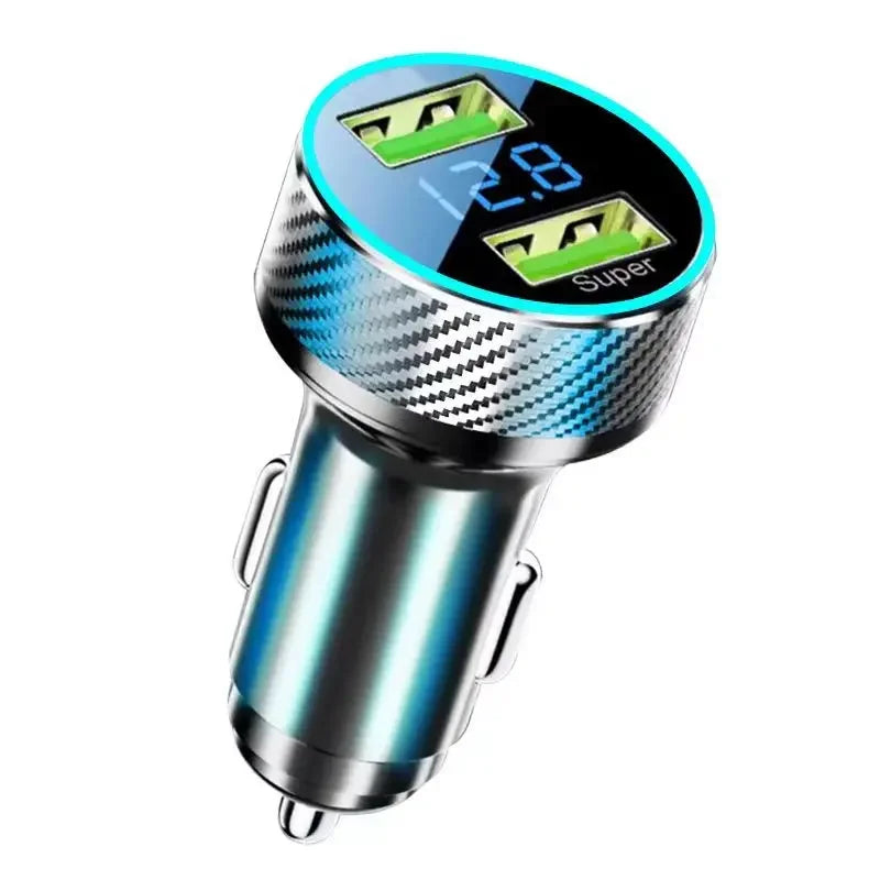 2 in 1 USB Car Charger Adapter 300W Super Fast Charge with Voltage Monitor for iPhone Samsung iPad Huawei Oneplus OPPO VIVO.