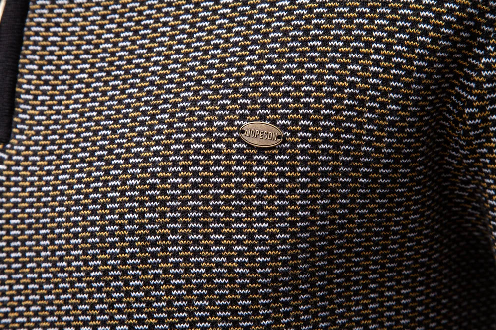 AIOPESON Classic Striped Knitwear Men Cotton Blend Sweater Mock Neck Warm Thickened Old Money Luxury Winter Sweaters for Men.