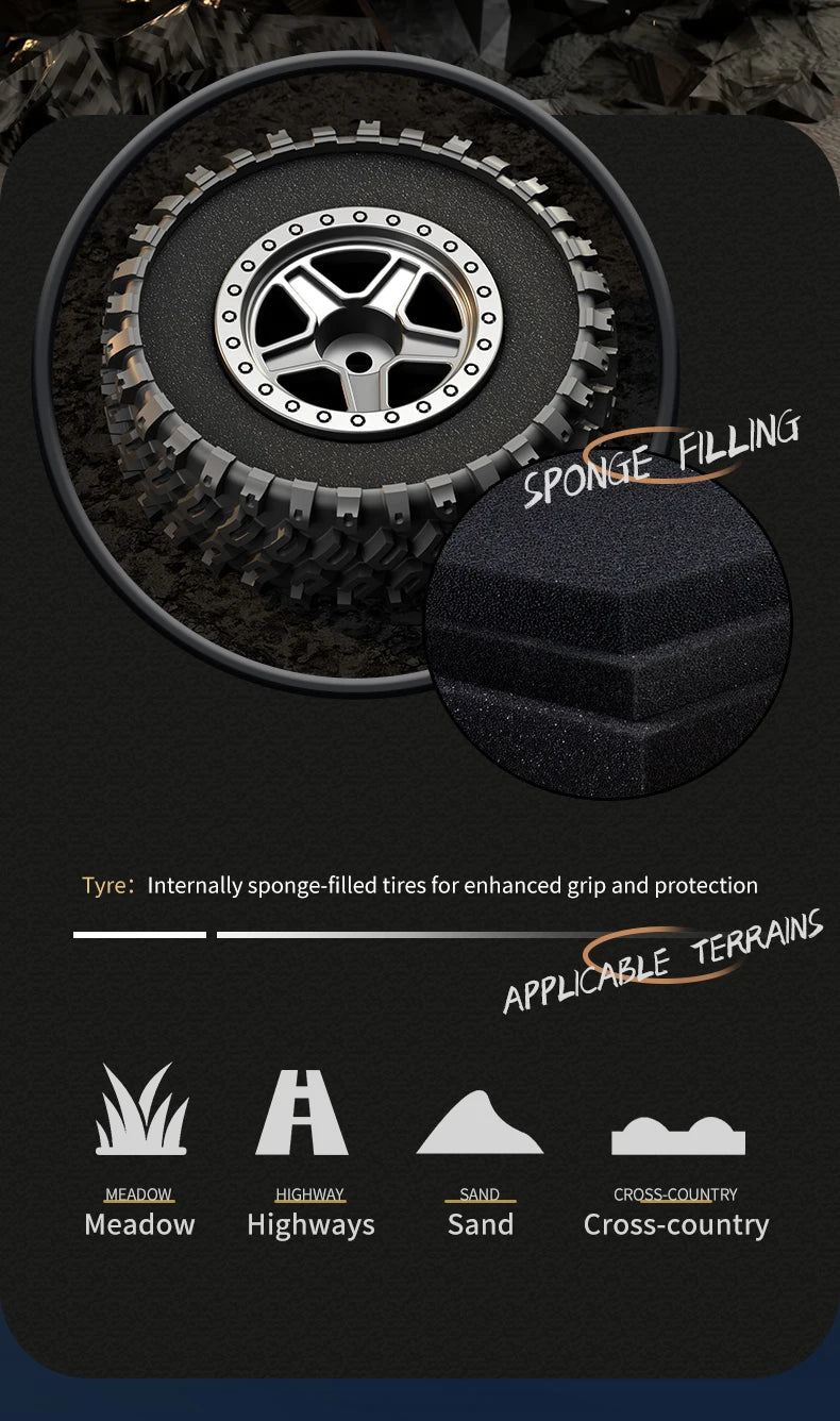 1/18 RC Climbing Car 4WD Off-road Remote Control Vehicle RTR Rock Crawler Big-wheel 4x4 Electric Truck Model Toys for Kids.