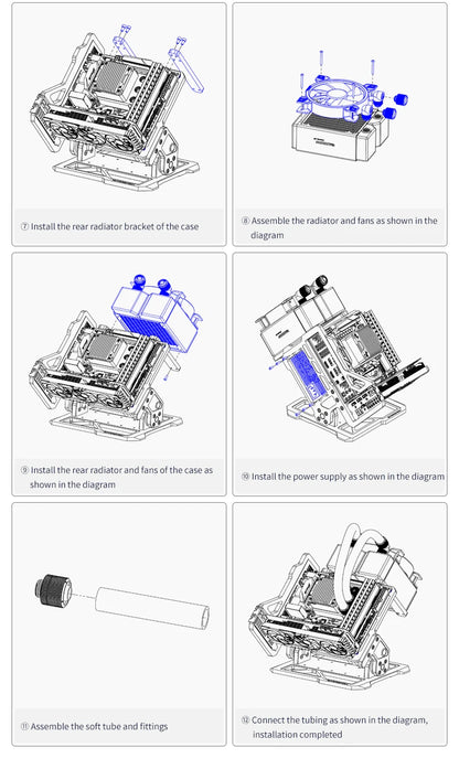 Barrowch ITX Open Frame Aluminum Alloy Water-cooling Computer Case DIY Adjustable Angle PFT-01