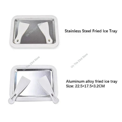 Mini Fried Yogurts Yogurt Frozen Pan Ice Cream Maker Machine Rolled Ice Cream Maker with 2 Spatulas Fry Ice Plate Home Use.