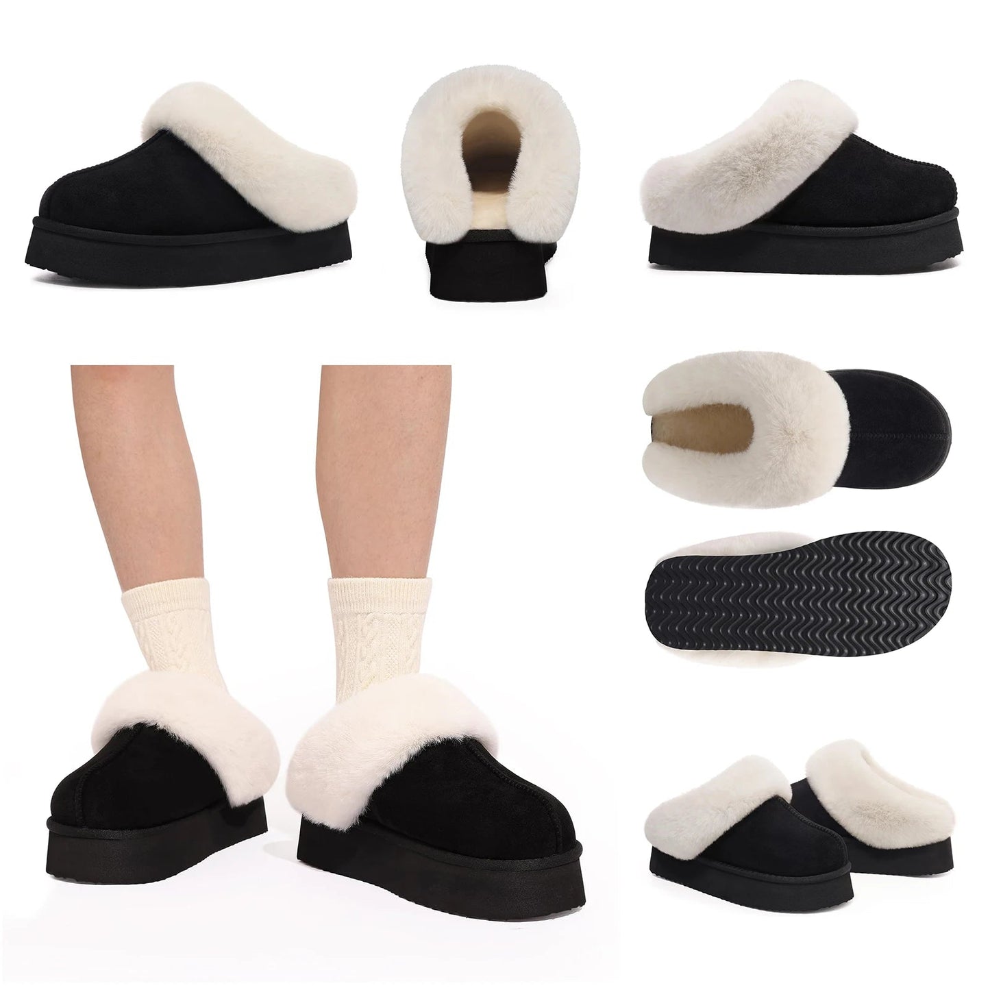 Eyriphy, Größe: 36-37 bis 46-47, Winter-Baumwollschuhe/ Pelzig/ Plateauschuhe/ Damenschuhe/ Hausschuhe Herren/ Baumwollhausschuhe Damen.