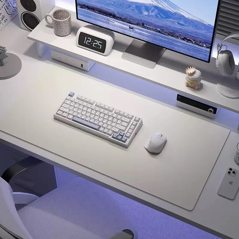 Portable Mouse pad large Gaming Waterproof Non-slip PU Leather Suede Desk Mat Computer Keyboard desk pad Mats white mousepad.