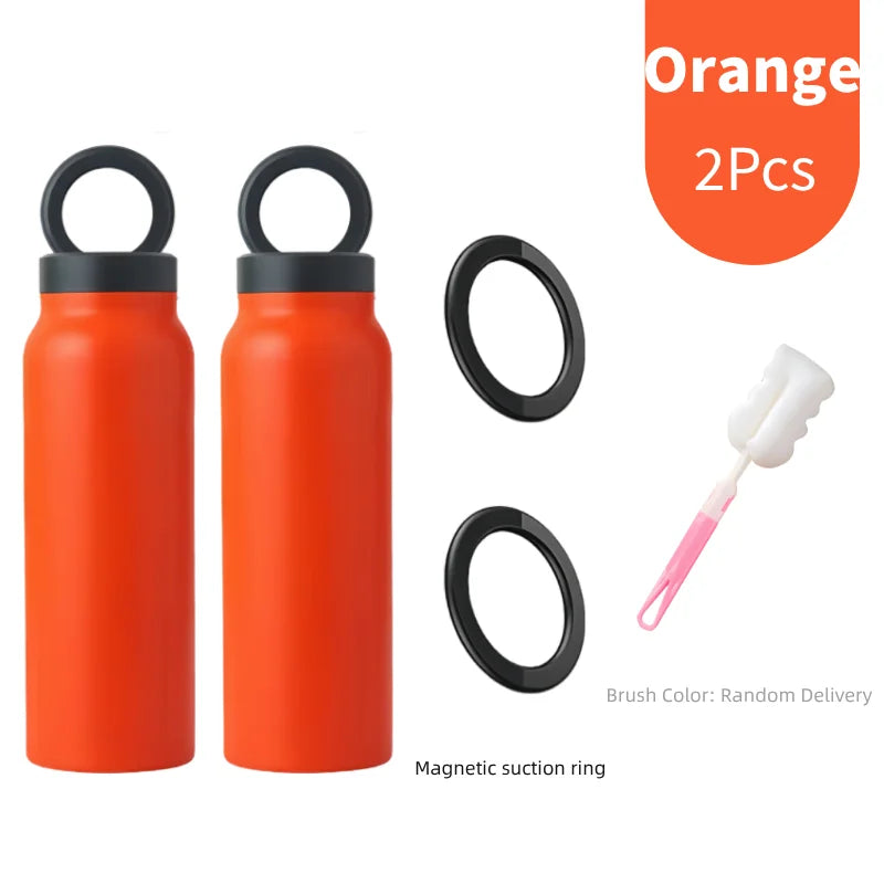 24 Oz Insulated Stainless Steel Sports Water Bottle With Straw Outdoor Insulated Water Mug With Magnetic Phone Holder Thermos