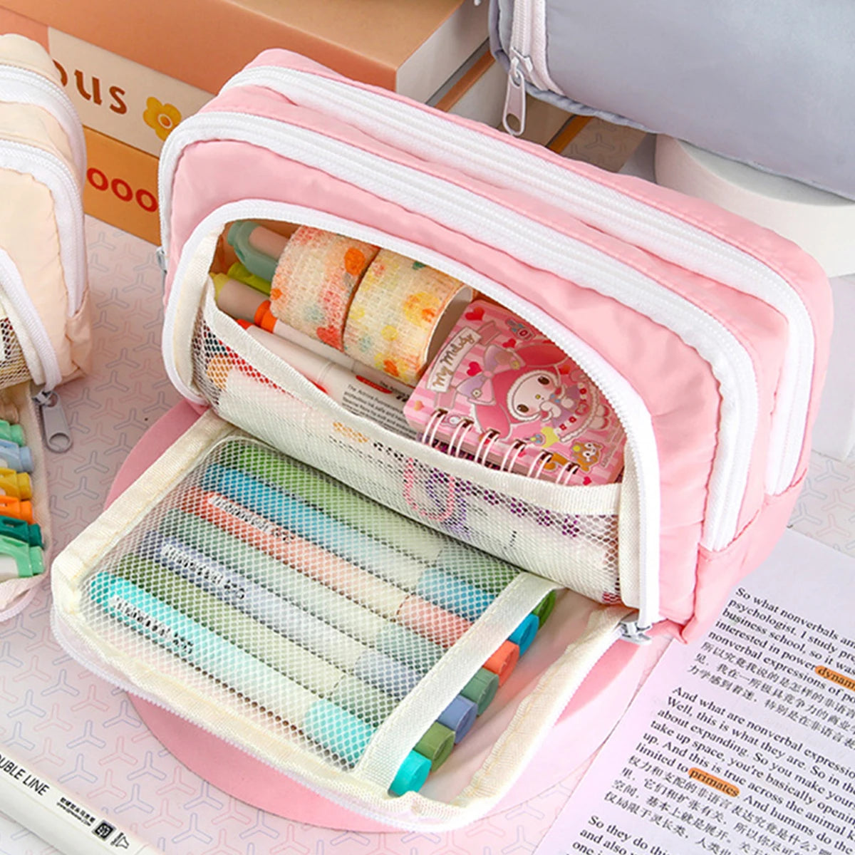 Kawaii Große Kapazität Stift Tasche Koreanische Bleistift Beutel Multilayer Schule Fall Schreibwaren Halter Tasche Student Zurück zu Schule Liefert.