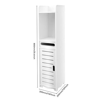 Schlankes Badezimmerschrank-Set, verstellbare Badezimmerschränke für Taschentücher, Shampoo, Badezimmer, Wohnzimmer, Arbeitszimmer, Weiß, 20 x 20 x 80 cm