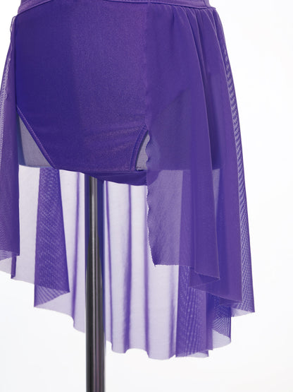 Mädchen Ballett Gymnastik Trikot lyrischen Tanz kleid ärmellose florale Spitze Tutu Tanz kleidung für Eiskunstlauf Bühnen performance