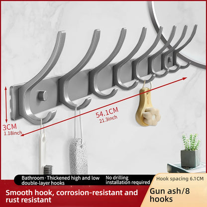 Space Aluminium-Badezimmerhaken hinter der Tür, hohllose Badezimmerhaken, Schlafzimmeraufbewahrung, Wandaufhängerhaken
