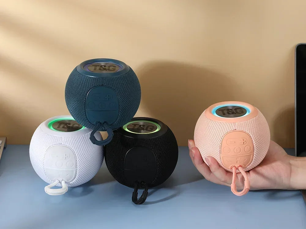 T&G TG337 Bluetooth Speaker Portable TWS Wireless Mini Bass Boombox LED Loudspeaker IPX7 Outdoor Music Player Support BT AUX FM