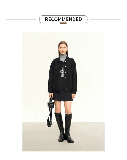 AMII Minimalism Casual Shorts Skirts Women High Rase 2024 Autumn New Fashion Commuter Lady Straight Blazer A-Line Skirt 12343035.