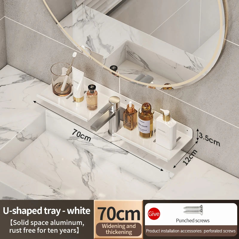 Badezimmerregal, Badezimmerregal, Toilettenlagerregal, Toilette, Küchenraum, Aluminium, zum Aufhängen an der Wand, stanzfreies Regal