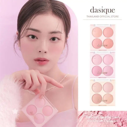 Korean Dasique 4 Colors Blush Powder Velvet Peach Pink Blush Palette Sweet Natural Cheek Contour Tint   Korean Makeup Cosmetics.