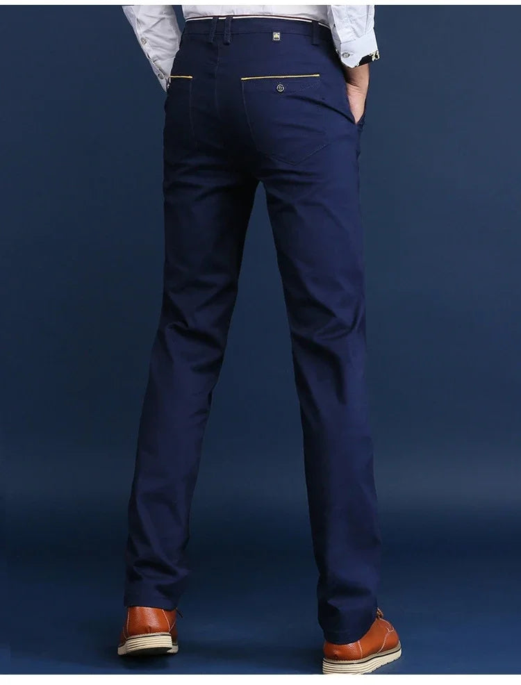 Classic Style Men Spring Summer Thin Casual Pants Fashion Business Cotton Solid Color Office Trousers High Quality Men Trousers.