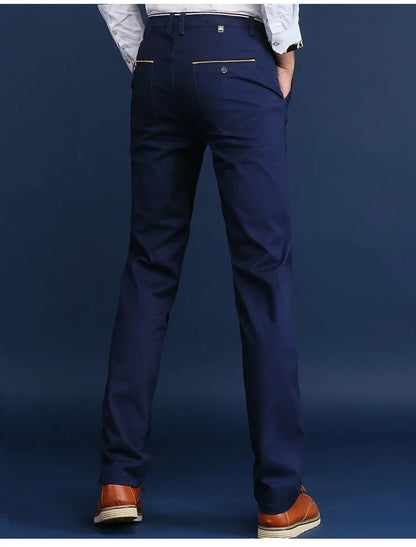 Classic Style Men Spring Summer Thin Casual Pants Fashion Business Cotton Solid Color Office Trousers High Quality Men Trousers.