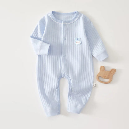 AYNIGIELL Frühling und Herbst 0-12 Monate Baby-Strampler Hochwertiger Neugeborenen-Overall aus 100 % Baumwolle für Neugeborene, Jungen und Mädchen