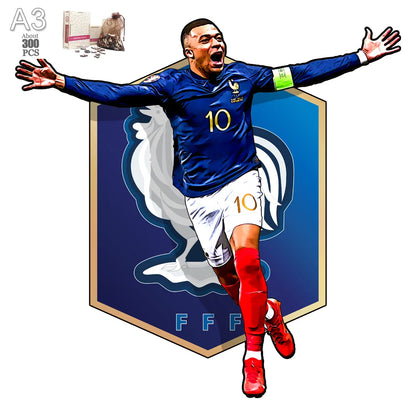 Soccer Player Wooden Puzzle for Football Fan Sports Star Wood Jigsaw Advanced Difficulty A3 A4 Size Puzzles