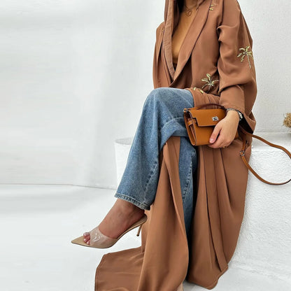 Mode Dubai Abayas für Frauen Stickerei Muslimischen Kleid Türkei Kaftan Islam Kleidung Kebaya Kaftan Marocain Femme Robe Jalabiya.