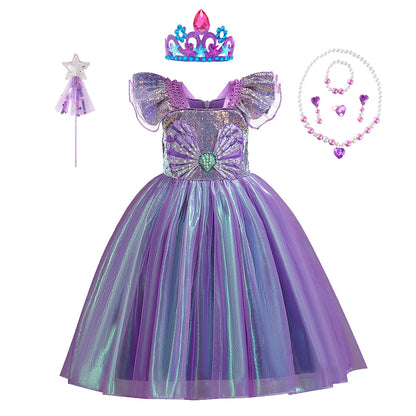 Disney Kleine Meerjungfrau Prinzessin Kleid Kinder Phantasie Karneval Cosplay Kostüm Geburtstag Hochzeit Party Kleidung Halloween Kostüm.