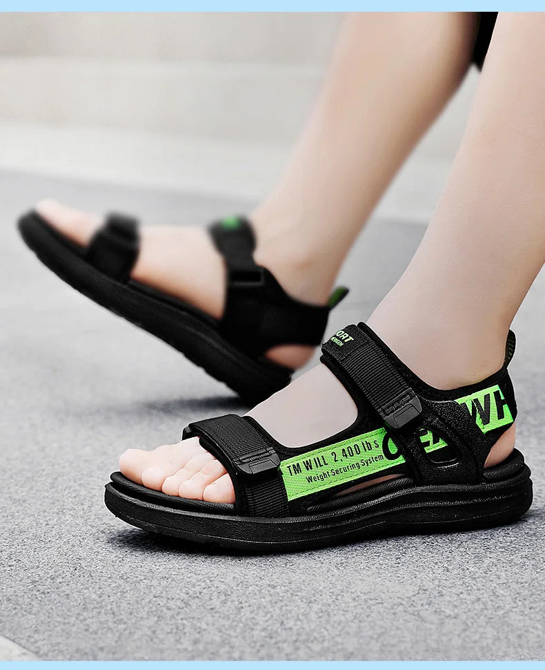 Kids' Summer Breathable Sport Sandals for Boys Casual Beach Shoe Comfortable Soft Sole Children's Fashion Non-slip Sandalias
