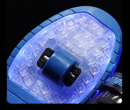 YUNICUS Led Light Boys Girls Shoe USB Charging Black Two Wheels Luminous Sneakers Roller Skate Shoes for Children Kids Led Shoes.