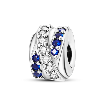 Silver Clasp 925 Sterling Silver CZ pave Clip Charms Daisy Beads Stopper Safety Chain fit Original Bangle Bracelet Jewelry Clip