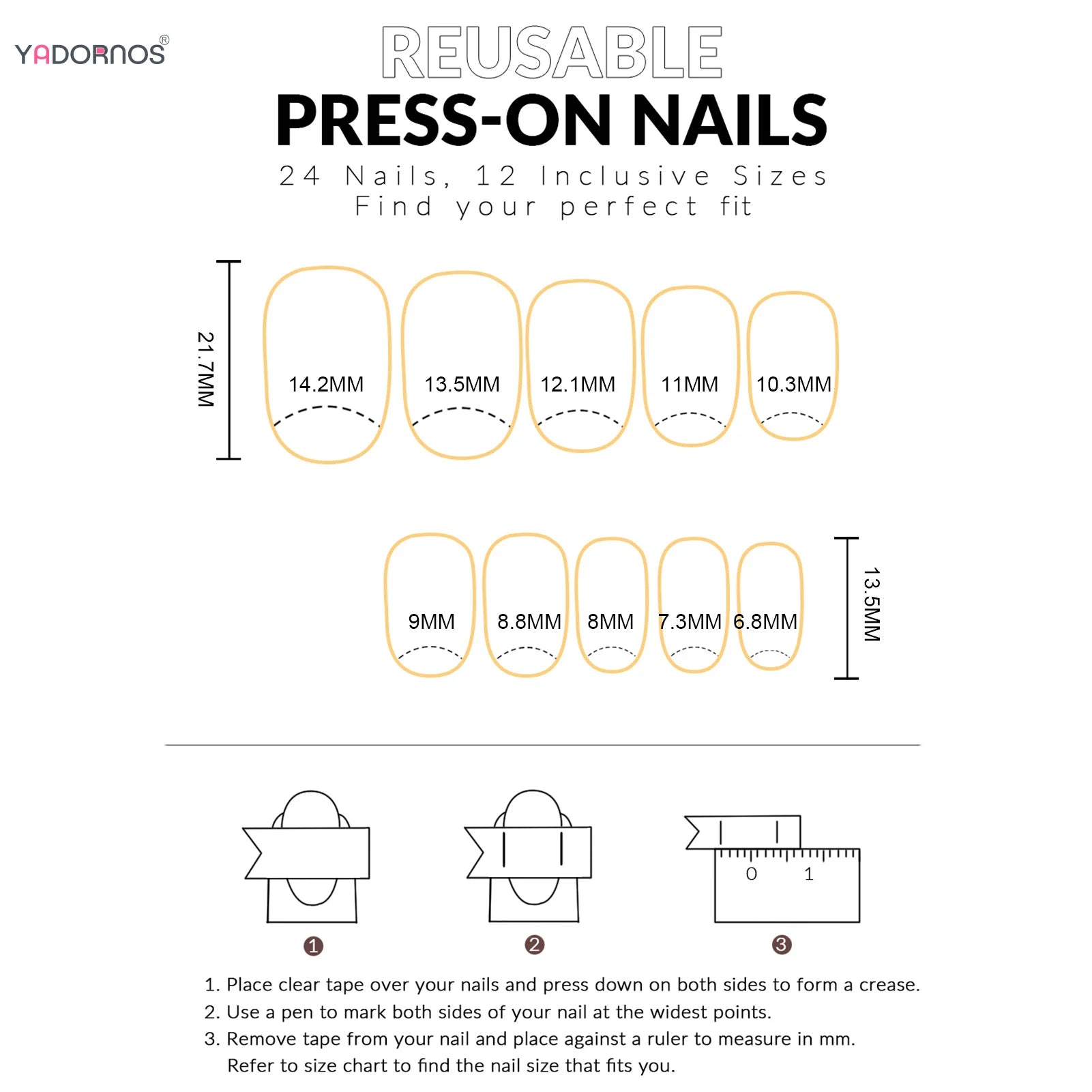 24pcs Sweet Pink Flower Press On Nails Glossy Short Almond Full Cover Stick-on Nails Gold Stripe Blush Artificial False Nails.