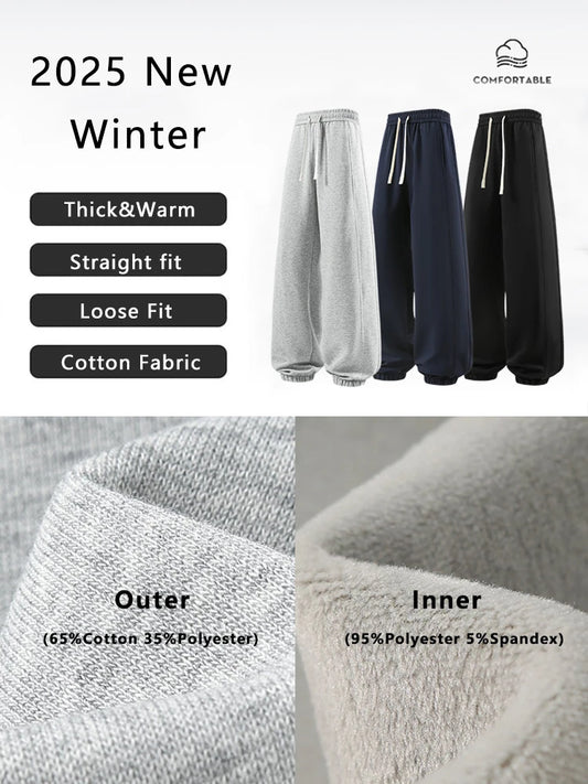 Winter Warm Jogger Pants Men/Women Unisex Style Home Basic Sweatpants Fleece Lined Thermal Sport Pants.